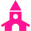 deep pink church icon