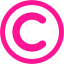 deep pink copyright icon