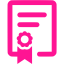 deep pink diploma icon