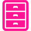 deep pink filing cabinet icon