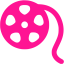 deep pink film reel icon