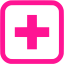 deep pink hospital icon