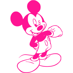 Deep pink mickey mouse 2 icon - Free deep pink Mickey Mouse icons