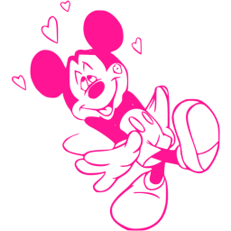 Deep pink mickey mouse 3 icon - Free deep pink Mickey Mouse icons