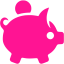 deep pink moneybox icon