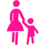 deep pink mother and child icon