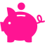 deep pink piggy bank 2 icon