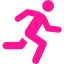 deep pink running man icon