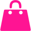 deep pink shopping bag icon