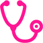 deep pink stethoscope icon