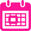 deep pink tear of calendar icon