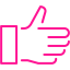 deep pink thumb up icon