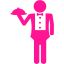 deep pink waiter icon