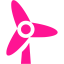 deep pink wind turbine icon