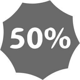 50 percent badge icon