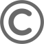 dim gray copyright icon