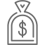 dim gray dollar icon