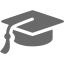 dim gray graduation cap icon