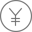 dim gray japanese yen 2 icon