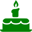 green birthday cake icon