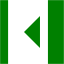 green collapse left icon