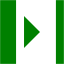 green collapse right icon