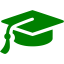 green graduation cap icon