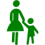 green mother and child icon