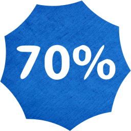 70 percent badge icon