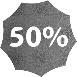 50 percent badge icon