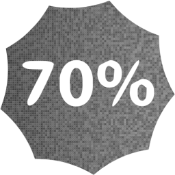 70 percent badge icon