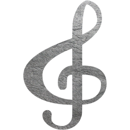 Gray leather treble clef icon - Free gray leather music icons - Gray