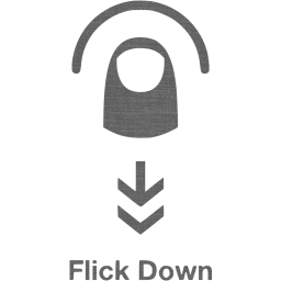 flick down 2 icon