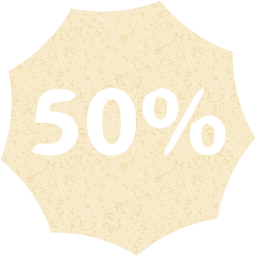 50 percent badge icon