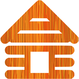 Sketchy orange log cabin icon - Free sketchy orange accommodation icons