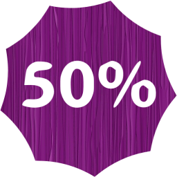 50 percent badge icon