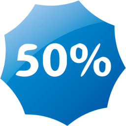 50 percent badge icon