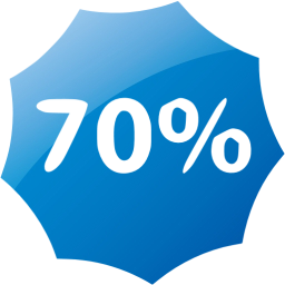 70 percent badge icon