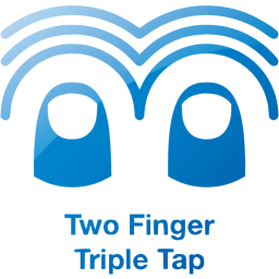 two finger triple tap 2 icon