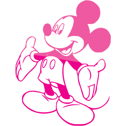 Web 2 deep pink mickey mouse 14 icon - Free web 2 deep pink Mickey