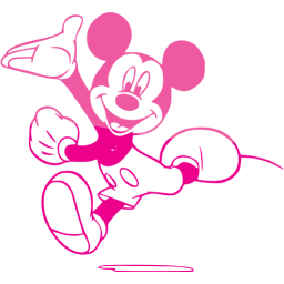 Web 2 deep pink mickey mouse 19 icon - Free web 2 deep pink Mickey