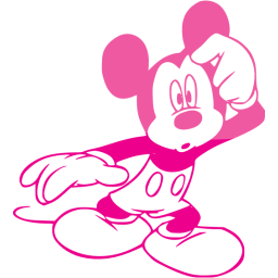 Web 2 deep pink mickey mouse 21 icon - Free web 2 deep pink Mickey