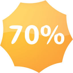 70 percent badge icon