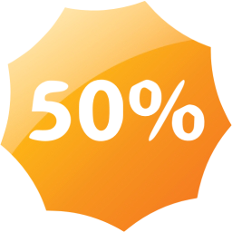 50 percent badge icon