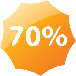 70 percent badge icon