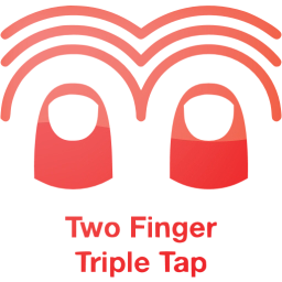 two finger triple tap 2 icon