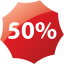 50 percent badge