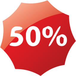 50 percent badge icon