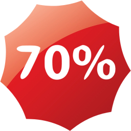 70 percent badge icon