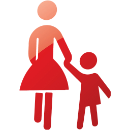 Web 2 ruby red mother and child icon - Free web 2 ruby red mother and